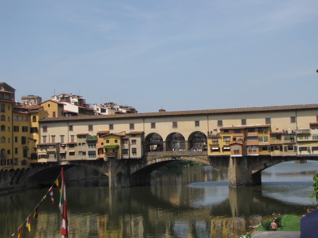 The Ponte Vecchio Bridge over the Arno River in Florence