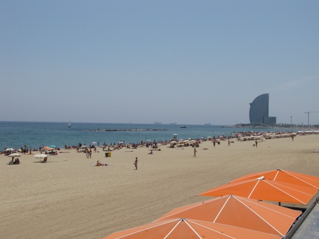 A Beautiful Beach in Barcelona, Spain
