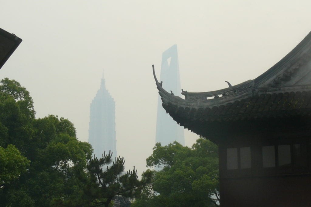 Here's a picture of view of the Pudong district from Old Shanghai 