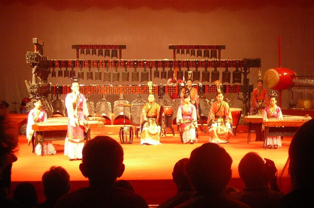 Here's a picture of a Musical Performance in Wuhan, China