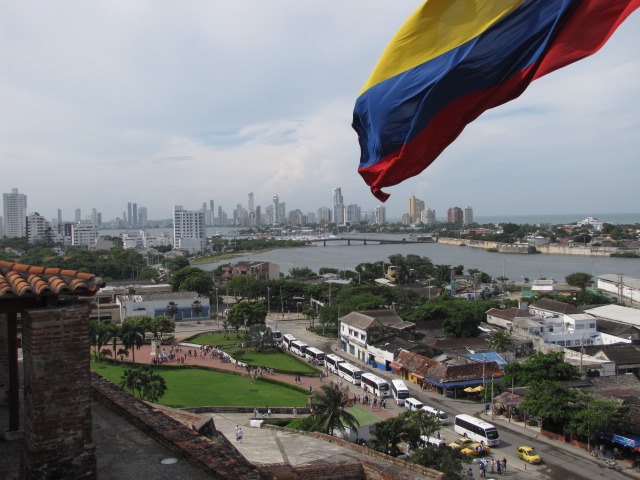 View from the "Castillo San Felipe de Barajas" Fort in Cartagena, Colombia