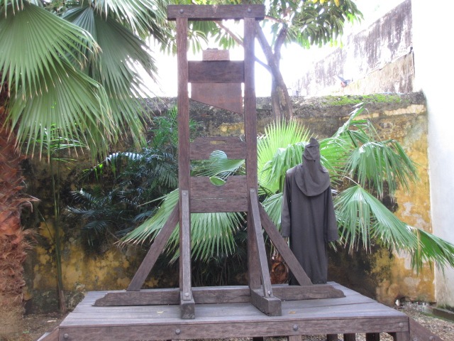 A look at a torture device at the Palace of Inquisition in Cartagena, Colombia
