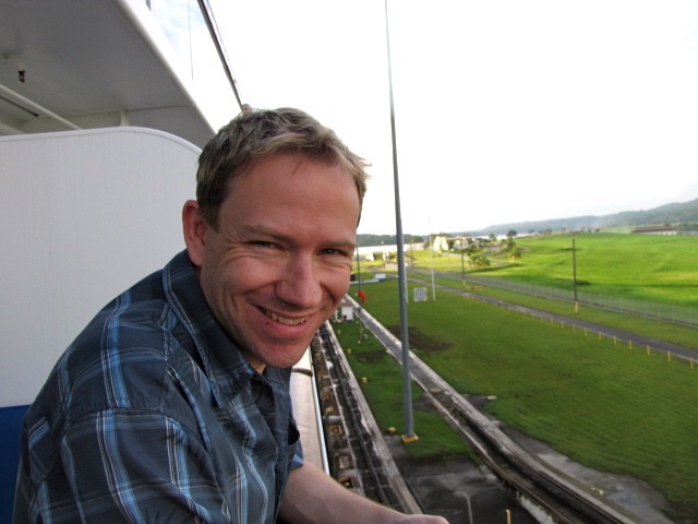 Shawn Power looking pretty relaxed as we do our Panama Canal Transit