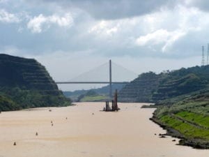 A view of the Centennial Bridge & Gaillard Cut in the Panama Canal