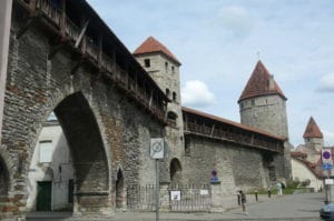 A look at the medieval city walls that surround Tallinn, Estonia