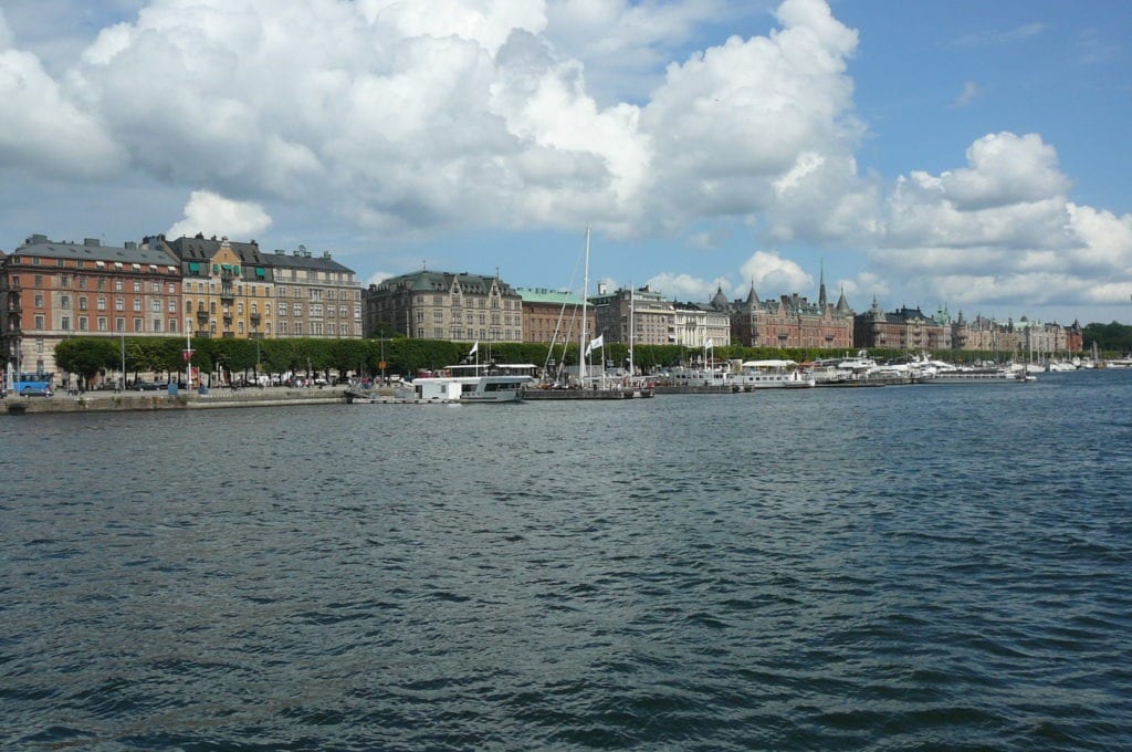 A view of Stockholm while taking a boat tour around the city