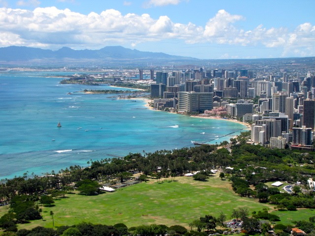 View of Waikiki from Diamond Head Crater