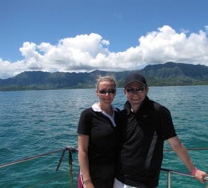 Nancy & Shawn Power enjoying the Ocean Voyage at Kualoa Ranch in Oahu, Hawaii