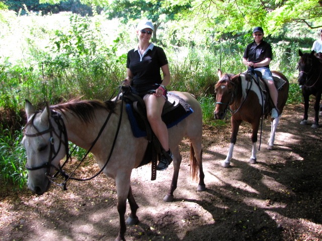 Nancy & Shawn Power enjoying Horseback riding at the Kualoa Ranch in Oahu, Hawaii