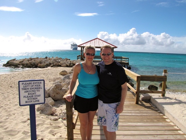 Nancy & Shawn Power enjoying a sunny beach day in Princess Cays during their 7 Night Southern Caribbean Cruise onboard Crown Princess