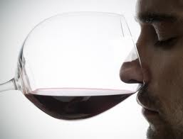 smelling wine during wine tasting