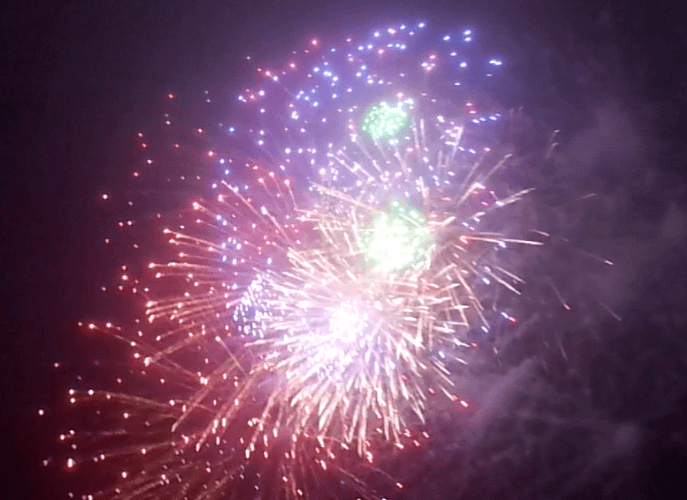 Fireworks onboard Disney Wonder