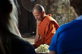 Uniworld River cruise Buddhist Monk Water Blessing