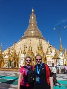 Shwedagon Pagoda as seen during our AMA Waterways River Cruise on the Irrawaddy River in Myanmar