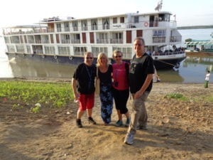 Nancy & Shawn Power with AMA waterways owners Rudi Schreiner & Kristin Karst in Myanmar for AMA's inaugural cruise on the Irrawaddy River