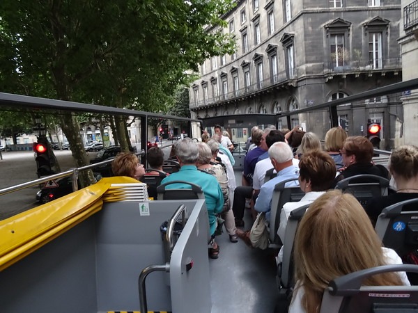 open air double decker bus tour in Bordeaux