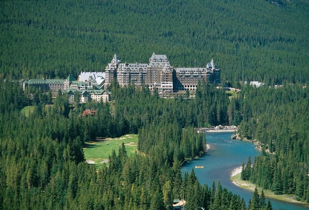 Fairmont Springs Hotel with the rocky mountaineer