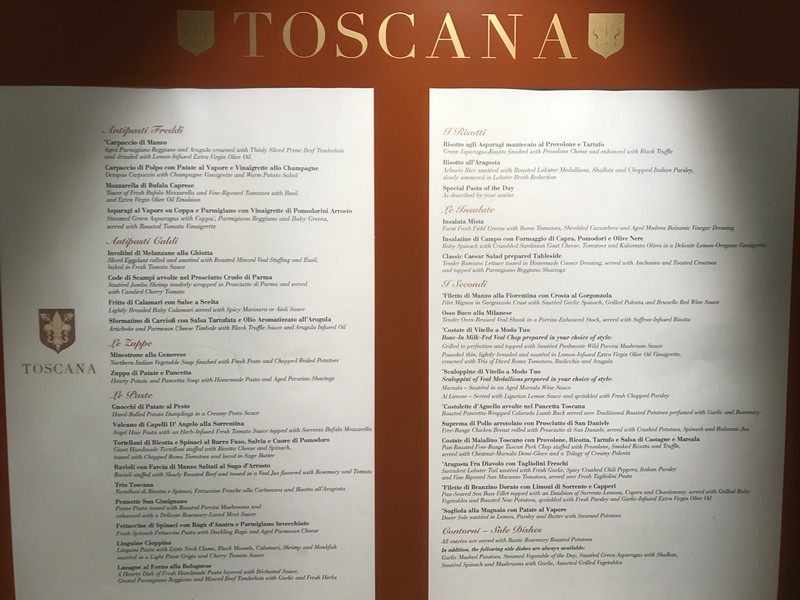 Tuscana retaurant Marina review