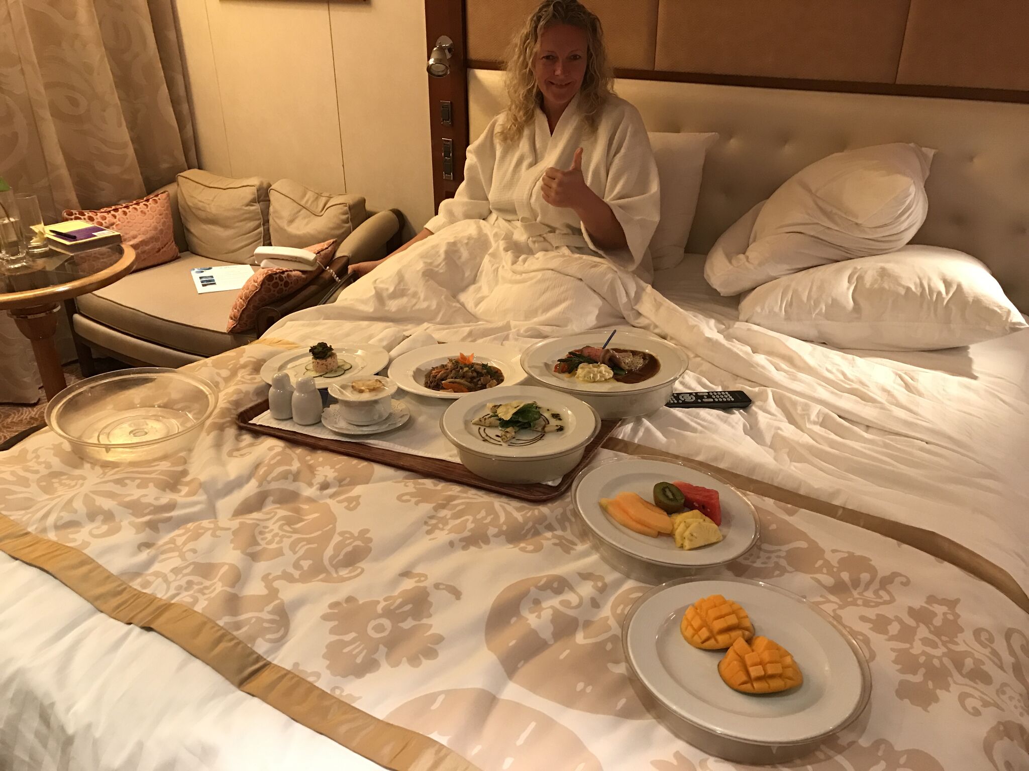 room service onboard the Paul Gauguin