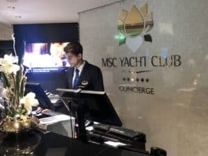 MSC Meraviglia concierges for Yacht club guests
