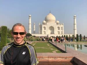 Shawn Power at the Taj Mahal in Agra, India