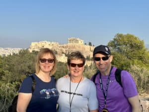Shawn Power in Athens, Greece with his Sister, Tanya and his Sister-in-Law, Sherry