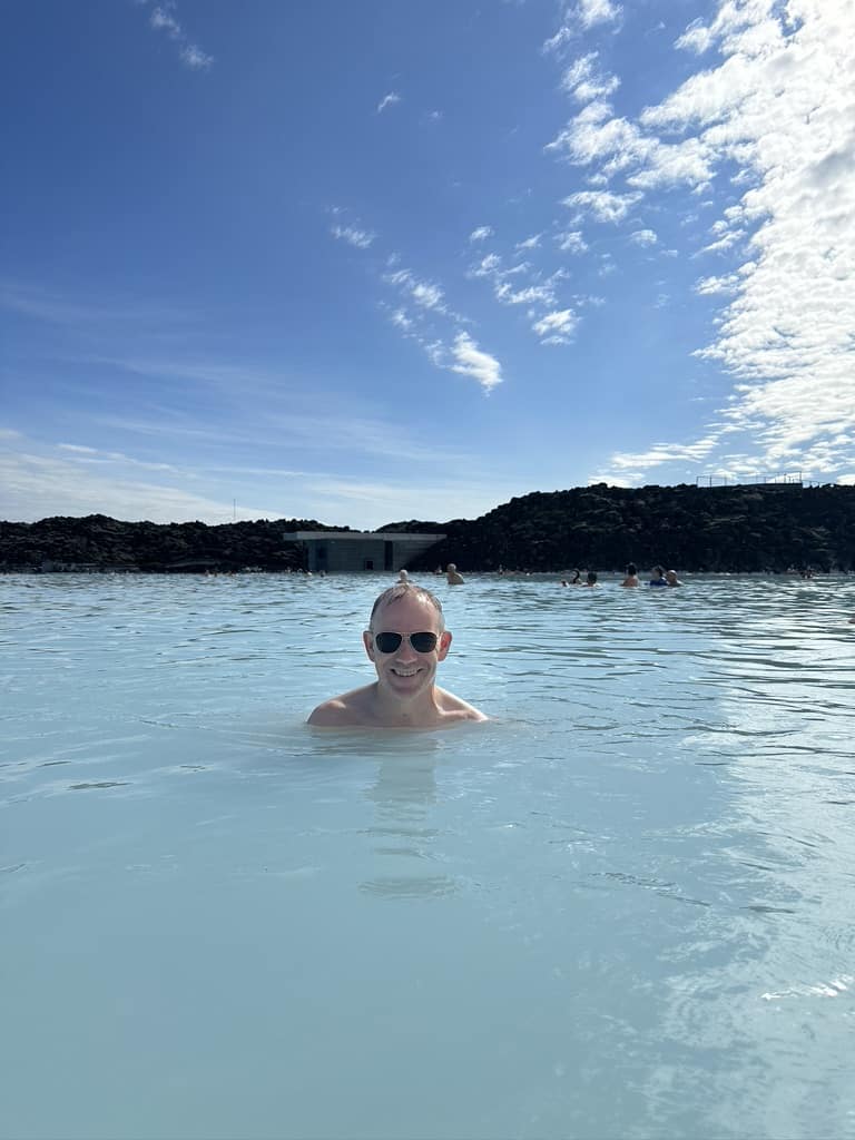Shawn Power at the Blue Lagoon in Iceland