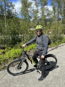 Included biking shore excursion through a Rainforest in Skagway on "Silver Muse" in Alaska