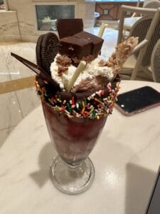 A super yummy Sundae at the Premium Dessert Cafe onboard Discovery Princess