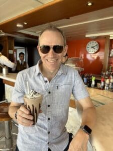 Shawn enjoying a Mudslide onboard Discovery Princess