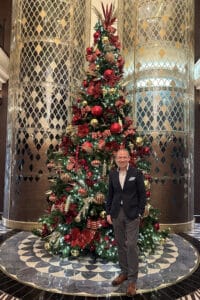 Shawn Power onboard Regent's Seven Seas Explorer at Christmastime