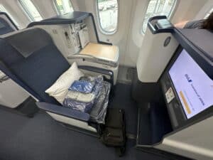 Shawn Power in Business Class on ANA