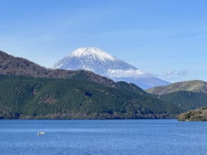 Views of Mt Fuji from Cruise on Lake Ashi in Hakone, Japan