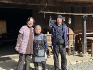Meeting locals in Ashigawa, Japan