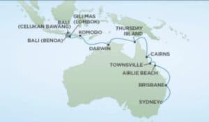 Indonesia & Australia ports on a Regent cruise