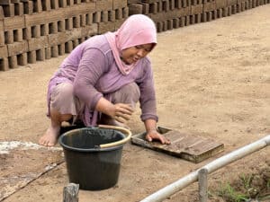 Brick clay making in Lombak, Indonesia