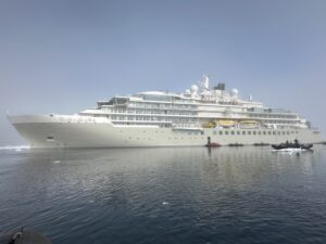 Silver Endeavour, a Silversea Expedition ship that goes to the Arctic & Antarctica... Silversea also has ships in the Galapagos and the Kimberly