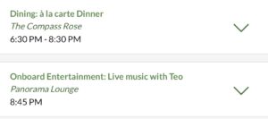 Example of a daily schedule on a Tauck River Cruise