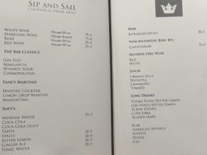 AMA Waterways FREE Sip & Sail drinks list