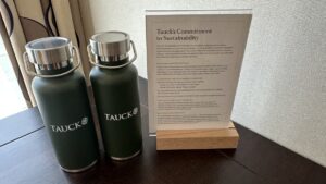 Tauck refillable water bottles on a Tauck River Cruise