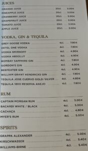 Drink prices on AmaMagna AMA Waterways
