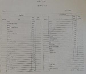 Laundry Prices on a Tauck River Cruise for Laundry