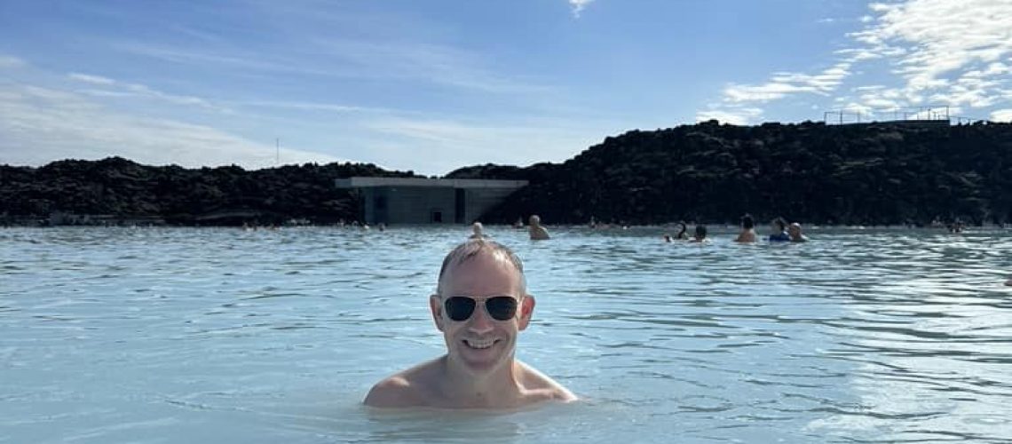 Shawn Power at the Blue Lagoon in Iceland