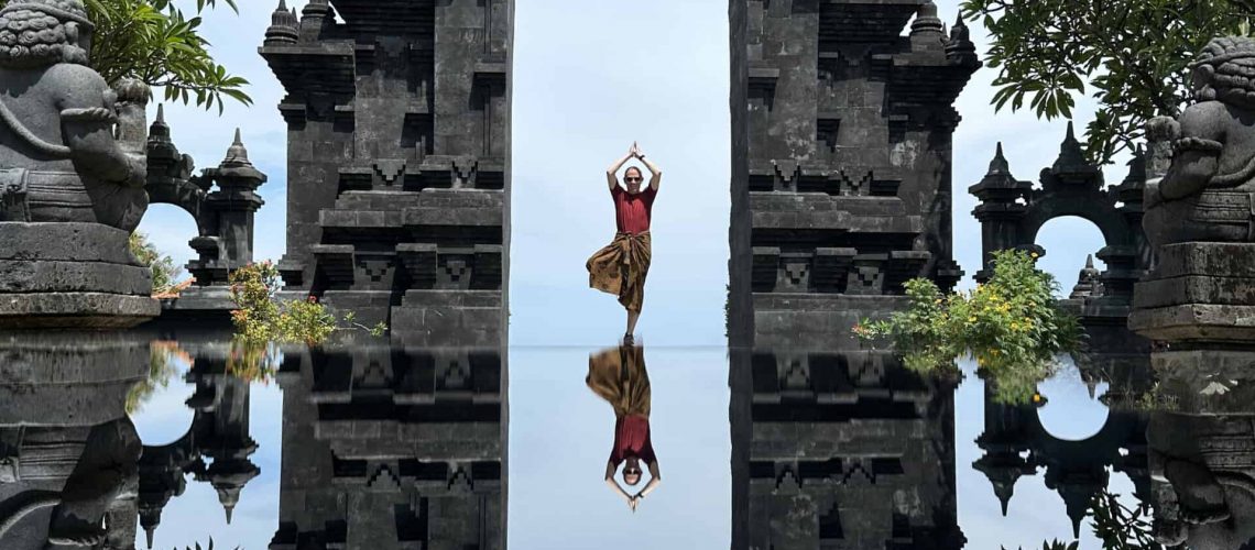 Shawn Power at Brahmavihara-Arama Buddhist temple in Bali, Indonesia