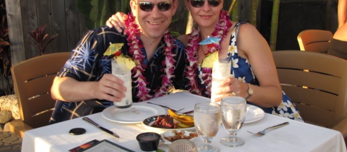 Nancy & Shawn at the "Feast at Lele" Luau in Maui, Hawaii