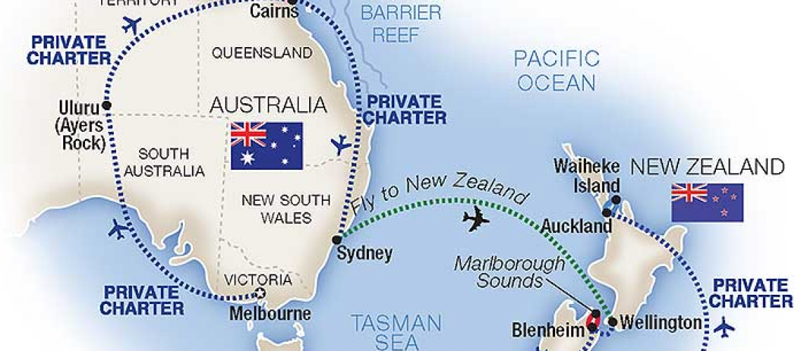 Map 's Tauck's Grand Australia & New Zealand Land Tour